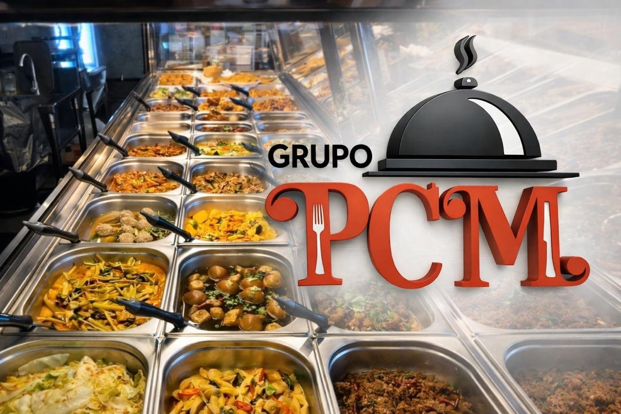 Linha de bufê corporativo com diversos pratos